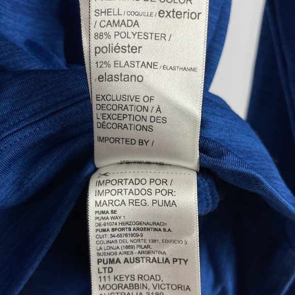 Puma Medium Fleece inner Long Sleeve Workout Shirt Running Gym Active - Picture 6 of 7